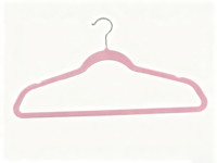 Cintre en velours rose floqué antidérapant pour costumes, manteaux et pantalons, pour armoire et voyage