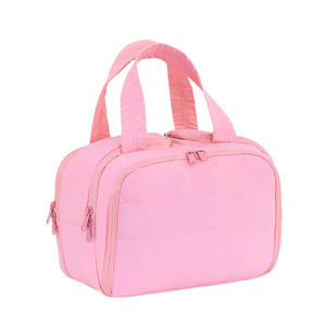 Large Capacity Compartmentalized Cosmetic Bag With Soft Handle Expandable Lightweight Travel <b>Toiletry</b> <b>Storage</b> Case Solid Color - Product Image 5