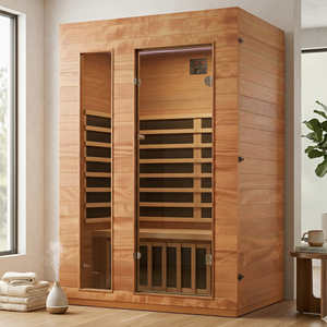 ห้องซาวน่าอินฟราเรดแบบอินดอร์สำหรับ 2 คน รุ่น Winter Warmth ทำจากไม้มะฮอกกานี ช่วยเสริมภูมิคุ้มกัน ขจัดสารพิษ พร้อมฮีตเตอร์คาร์บอน 5 ตัว และช่องระบายอากาศบริสุทธิ์ - Product Image 1