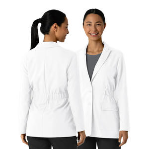Professionnel médical blanc infirmière uniforme accessoire femmes mi-longueur longue blouse de laboratoire respirant doux mode personnalisé pour l'hôpital - Product Image 4