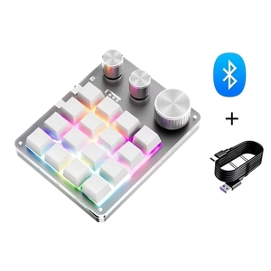 BSSY) 16 toetsen <span class=keywords><strong>3</strong></span> knoppen Mechanisch gamingtoetsenbord USB Bedraad BT/Draadloos Programmering Macro Mini Custom Hot-swap-toetsenbord - Product Image 5