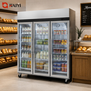 Commercial Kitchen Display Chiller Energy Efficient Glass Door Stainless Steel Upright Refrigerator for Hotel Kitchen - Product Image 3