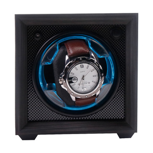 Sáng tạo sang trọng tự động hoạt động im lặng Đồng hồ duy nhất Winder hiển thị màu xám đậm bằng gỗ màu xanh LED xem Winder Box với ánh sáng - Product Image 5