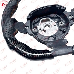 Volant en fibre de carbone sèche Z-ART SVJ avec fil <span class=keywords><strong>orange</strong></span> pour Lamborghini <span class=keywords><strong>Aventador</strong></span> S LP700 LP720 LP740 LP750SV LP770 SVJ - Product Image 3