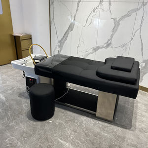 High Quality Stainless Steel Base Shampoo <b>Chair</b> <b>with</b> <b>Storage</b> Water Circulation for Barber Shops Dining Park & Exterior Use - Product Image 5