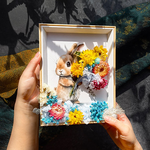 Cadre <span class=keywords><strong>photo</strong></span> fleurs séchées fait main DIY Fête des Mères Cadre <span class=keywords><strong>photo</strong></span> fleurs éternelles Cadeau de table Kit de matériel pour activité créative - Product Image 4