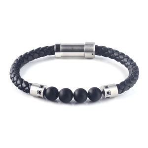 Bracelets de perles en <span class=keywords><strong>cuir</strong></span> pour hommes, perles personnalisées - Product Image 6