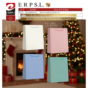 Sac cadeau à pois dorés 5634, petite taille, pour les fournitures de Noël - Product Image 3