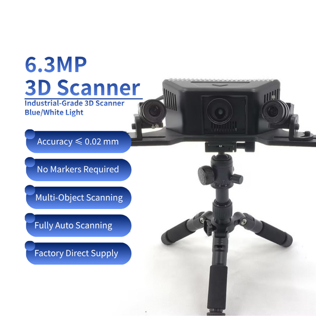 2-3 Professional Structured Light 3D Scanner with High Precision, Equipped with 6.3MP Dual Cameras, Fast Scanning Within 0.7s