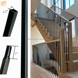 Balustre en fer forgé noir de 1/2 po, de forme carrée, style Aalto, pour <span class=keywords><strong>escalier</strong></span> intérieur en <span class=keywords><strong>bois</strong></span>, design moderne - Product Image 4