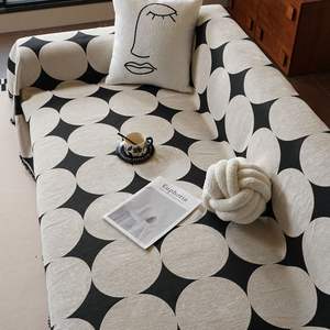 Housse de canapé en chenille, couverture intégrale, antidérapante, fermeture élastique, une pièce, blanche, toutes saisons, protection contre la poussière pour meubles - Product Image 4