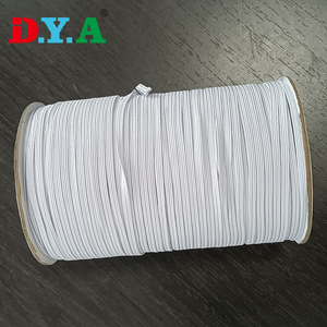 Bonne élasticité blanc noir plat élastique 3mm élastique tressé pour vêtement Textiles de maison - Product Image 2