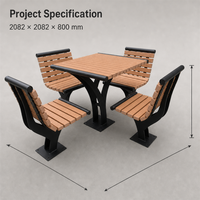 Ensemble de table et de chaises de patio, meubles de salle à manger d'extérieur, résistant aux intempéries, sans entretien, qualité commerciale, pour la cour