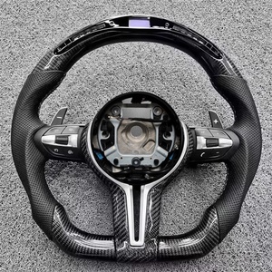 Volante Deportivo Personalizado de Fibra de Carbono y Cuero para Serie 1 F30/F31/F32/F20/E90/E92/E60/E71/E70/M3/M4/M5/M6 con Luces LED - Product Image 1