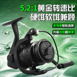 Nuevo carrete giratorio totalmente metálico con bobina poco profunda, fuerza de freno de 12 kg para pesca en playa y océano con cebo artificial. - Product Image 4