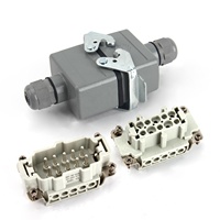BYLJQ Industrieller Hochleistungssteckverbinder Power HE 10-polig 12-polig Aluminiumgehäuse PCB IP65 Roboter-Mechanik Schienenverkehrskabel