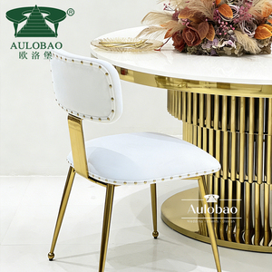 Chaise de mariage élégante rembourrée avec structure en acier inoxydable pour salle de banquet d'hôtel - Product Image 4
