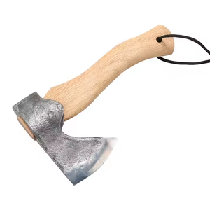 Haches en gros à manche en bois (13 po) avec tête en acier inoxydable pour la survie en extérieur, l'abattage et le fendage, pour le camping et la randonnée en milieu sauvage - Product Image 3