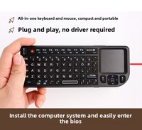 NeFactory Keyboard Mini Nirkabel Tipis Plastik dengan Lampu Latar, Pengganti Halaman PPT, Koneksi 2.4G/BT/Type-C, Mendukung Desktop/PC, Dapat Dikustomisasi