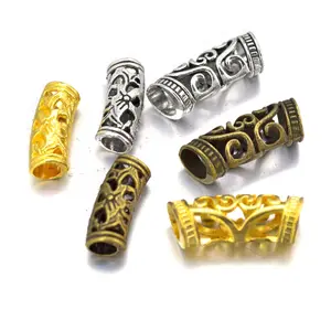 Wholesale Antique Silver Bronze Tube Curved Hollow Beads