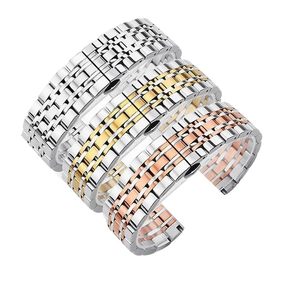 Upro Curved End Stainless Steel Band Solid <b>7</b>-Link <b>Watch</b> Bracelet Double Button Butterfly Clasp Strap 12 14 16 18 20 21 22mm - Product Image 6
