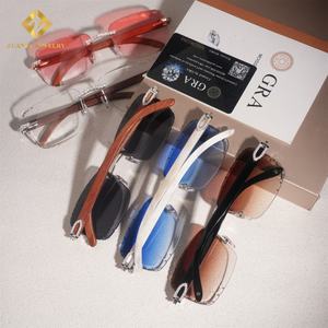 Gafas de Sol con Lentes de Color y Diamantes Moissanite 2025, Gafas sin Montura con Diamantes Moissanite, Gafas de Sol de Plata 925 con Diamantes Moissanite - Product Image 2