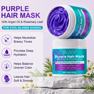 Ikzee Purple Hair Care 120g Private Label for Blonde Tones Neutralizer Deep Hydration Keratin Repair HairSoft &amp; Smooth Factory - Product Image 2