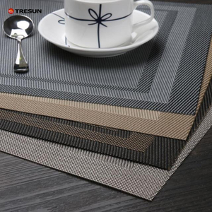 <span class=keywords><strong>Carré</strong></span> occidental Cuisine Salle À Manger Décoration De Table napperon PVC et Polyester <span class=keywords><strong>vinyle</strong></span> Napperon Pour mariage - Product Image 3