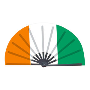 Abanicos Plegables de Bambú con la Bandera de Costa de Marfil al por Mayor, Abanico de Mano para Carnaval, Boda, Festival, Fiesta, Agencia de Viajes - Product Image 1