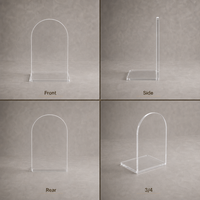 Support de livre en forme d'arche minimaliste transparent personnalisé pour la maison, le bureau, la bibliothèque, la librairie, support de livre en acrylique