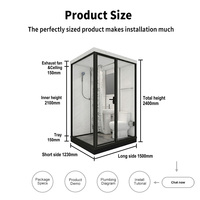 Module de salle de bain préfabriqué YEETE, cabine de douche modulaire avec toilettes et lavabo pour projets hôteliers et d'appartements