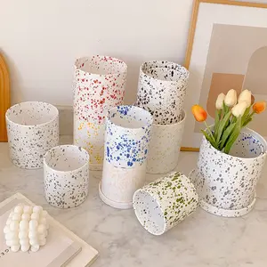 Modern european style indoor fancy desktop decorative bonsai pot cheap garden ceramic flower pots