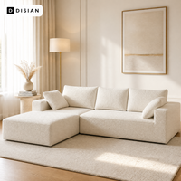 Disian Maßgefertigtes L-förmiges Sektionalsofa mit Logo, Modulares Samt-Wohnzimmersofa, Hotelsofa-Set im Großhandel