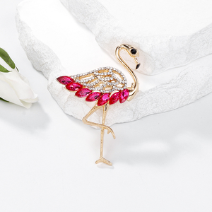 Nuevo broche de diamantes de imitación de moda, flor de pecho de Flamenco de diamantes de imitación, ropa de boda para hombres y mujeres, Pin de flor de pecho - Product Image 2