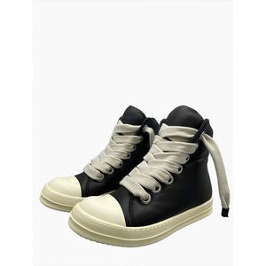 Bottes montantes en cuir de luxe pour hommes, style baskets, à semelle épaisse, décontractées, de haute qualité, pour le streetwear - Product Image 2