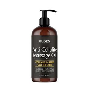 Aceite de Masaje Corporal Anticelulítico en Botella Grande de 240 ml - para Terapia de Masajes - Contiene Aceites Esenciales de Limón y Eucalipto, Unisex - Product Image 1