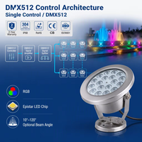 Lampes LED submersibles pour fontaine de piscine, extérieures, en acier inoxydable, étanches IP68, RGB à changement de couleur, DMX 12V, blanc chaud