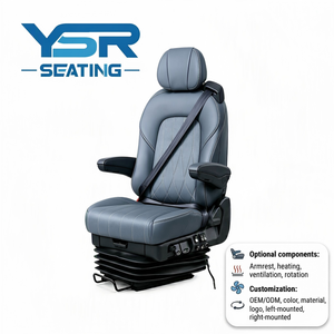 Asiento Giratorio de Cuero PU con Suspensión Neumática para Conductor de Autocaravana, 12V 24V, para RV y <span class=keywords><strong>Camper</strong></span> <span class=keywords><strong>Van</strong></span> - Product Image 1