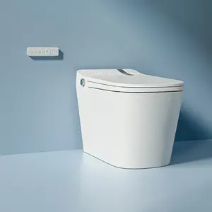 Nieuw Ontwerp Innovatie Vloer Gemonteerd Verbonden Wit Smart Toilet Voor Op Maat