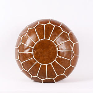 Pouf Ottomano Rotondo Marocchino in PU Fatto a Mano Direttamente dalla Fabbrica - <span class=keywords><strong>Arredamento</strong></span> per la <span class=keywords><strong>Casa</strong></span> Elegante <span class=keywords><strong>e</strong></span> Durevole per Soggiorno, Camera da Letto <span class=keywords><strong>e</strong></span> Sedile da Finestra - Product Image 5
