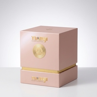 Boîtes en papier personnalisées pour l'emballage de flacons de parfum avec estampage à chaud doré, logo en relief et laminage soft-touch pour les cosmétiques