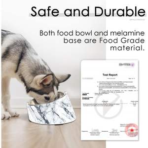 Tazón Inclinado para Mascotas con Acabado de Mármol Antideslizante para Perros y Gatos, Tamaño M1 - Product Image 3