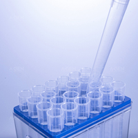 Vente en gros usine – Embouts de pipette jetables transparents en PP de 10 ml à pointe courte et large, en support