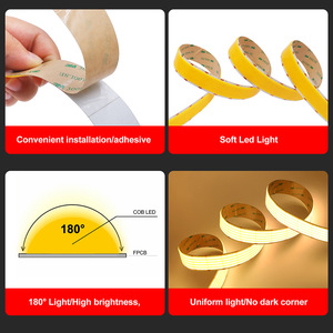 Promoción DC12V/24V IP65 autoadhesivo <span class=keywords><strong>30mm</strong></span> de ancho 5 filas interior/exterior Flexible COB <span class=keywords><strong>LED</strong></span> tira de luz y cortable arbitrario - Product Image 6