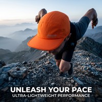 Casquette Trail Camp 5 panneaux Orange Néon 4UGEAR Réfléchissante à Visière Plate avec Cordon Élastique Légère pour Activités de Plein Air Hommes Femmes