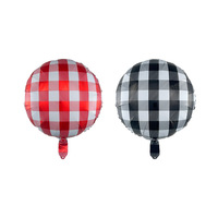 Ballon en aluminium rond de 18 pouces à motif écossais style forêt rétro minimaliste