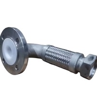 Joint de dilatation en acier inoxydable SS304, résistant à la corrosion basse pression, aux acides et aux alcalis, entièrement doublé de PTFE, filetage NPT, tressage métallique.