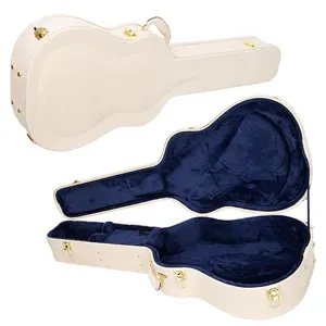 Toptan bej gitar sert kabuk klasik bavul mavi kapalı gitar kılıfı akustik gitar
