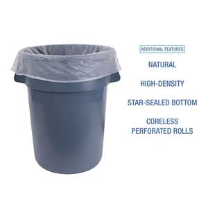 Sacs poubelles industriels haute densité sans noyau Boardwalk 60 Gal 16 microns, rouleaux de 38 x 60, naturels, 25 sacs/rouleau, sacs poubelles ménagers - Product Image 3
