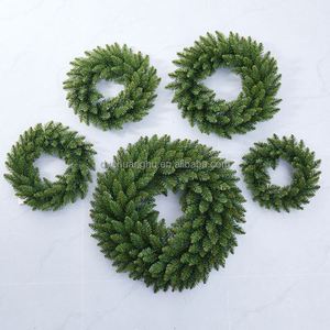 40 cm Green PVC Handmade Modern Christmas <b>Wreath</b> for Christmas Festival Home Ornaments - Product Image 1
